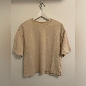 EUC Everlane Organic Cotton Boxy Tee Size Small Heathered Oatmeal